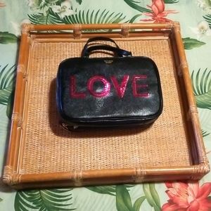 Large black travel bag with pink sequins L-O-V-E